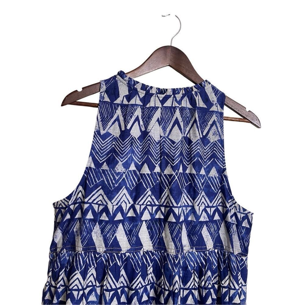 Anthropologie Diaz Tiered Maxi Dress Blue Abstract Womans Large - Picture 5 of 16